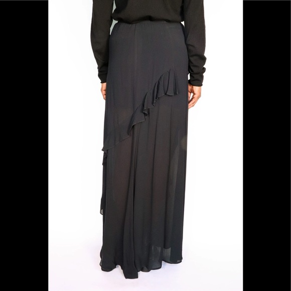 REFORMATION  BLACK Della  Maxi Skirt ( stretch waist ) - Picture 3 of 12